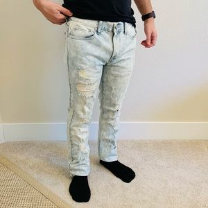 Pacsun light blue distressed men’s skinny Jean